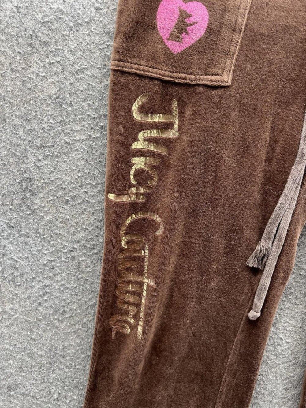Juicy Couture Sweatpants Womens Large Brown Velour Drawstring Y2K Pants - Picture 6 of 11